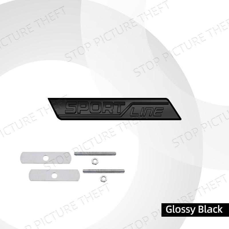 JBIW9 Metal Alloy Sport Line Logo Car Grille Badge Trunk Sticker Decoration Emblem For Skoda Fabia Octavia Citigo Rapid Kodiaq Karoq