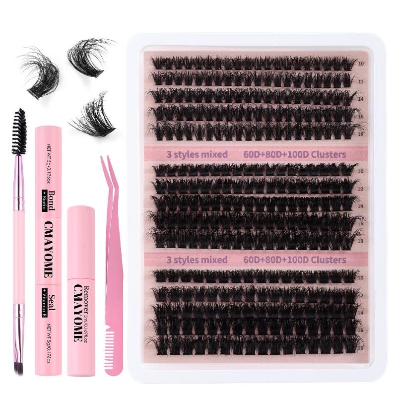 15Rows Diy 5D Fluffy Lash Clusters 80D 100D Thick Eyelash Clusters Wispy Individual Lashes 10-18Mm Cluster Eyelash Extension Kit