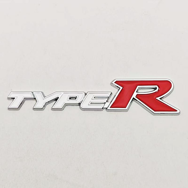 3D Metal Car Styling Type R Logo Rear Trunk Sticker Badge Emblem Decal For Honda Civic TYPE R CRV HRV Accord Fit Car Accessories ahw256