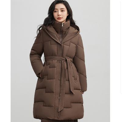 Женская зимняя утолщенная куртка-пуховик в стиле арт, удлиненная