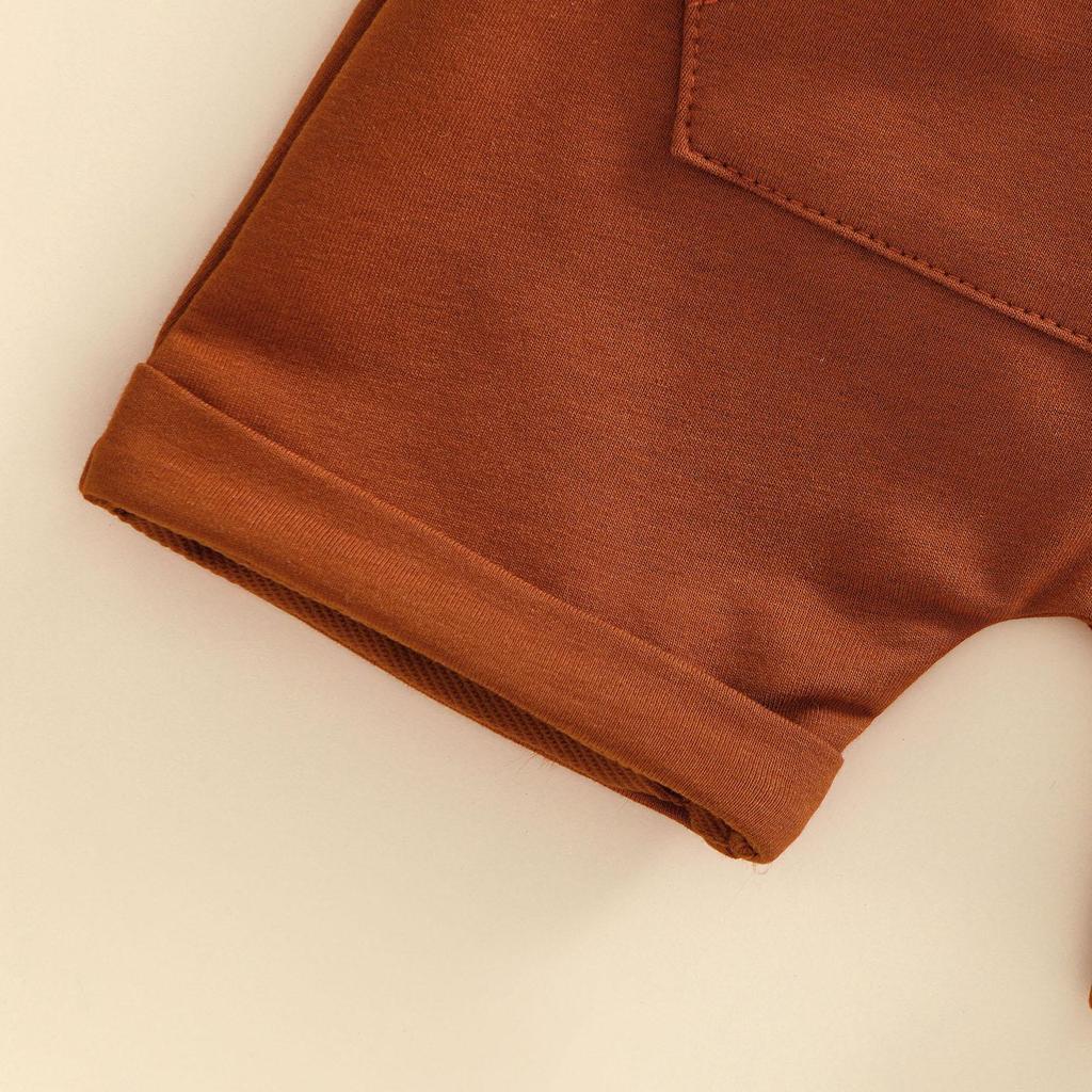 Baby Boys 2Pcs Summer Outfits, Short Sleeve Letter Print T-Shirts + Pocket Shorts Set