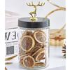 Golden Elk Glass Bottle with Lid Transparent Round Glass Sealed Jar Candy Tea Coffee Beans Nuts Miscellaneous Grains Storage Box