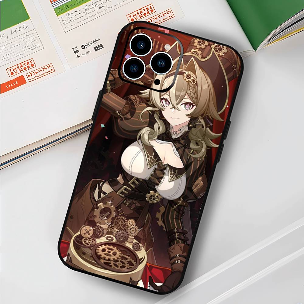 Vill-V Анимированный Игровой H-Honkai Impact 3rd Чехол для Телефона Для IPhone 17 Air 16 15 14 13 Pro Max 11 12 Черный Силиконовый Чехол