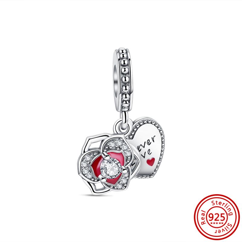 Распродажа 925 пробы серебряные бусины в форме сердца для замков, подвеска, подходит для оригинального браслета с подвесками, ювелирные изделия, подходящие для девушки, жены, подарок