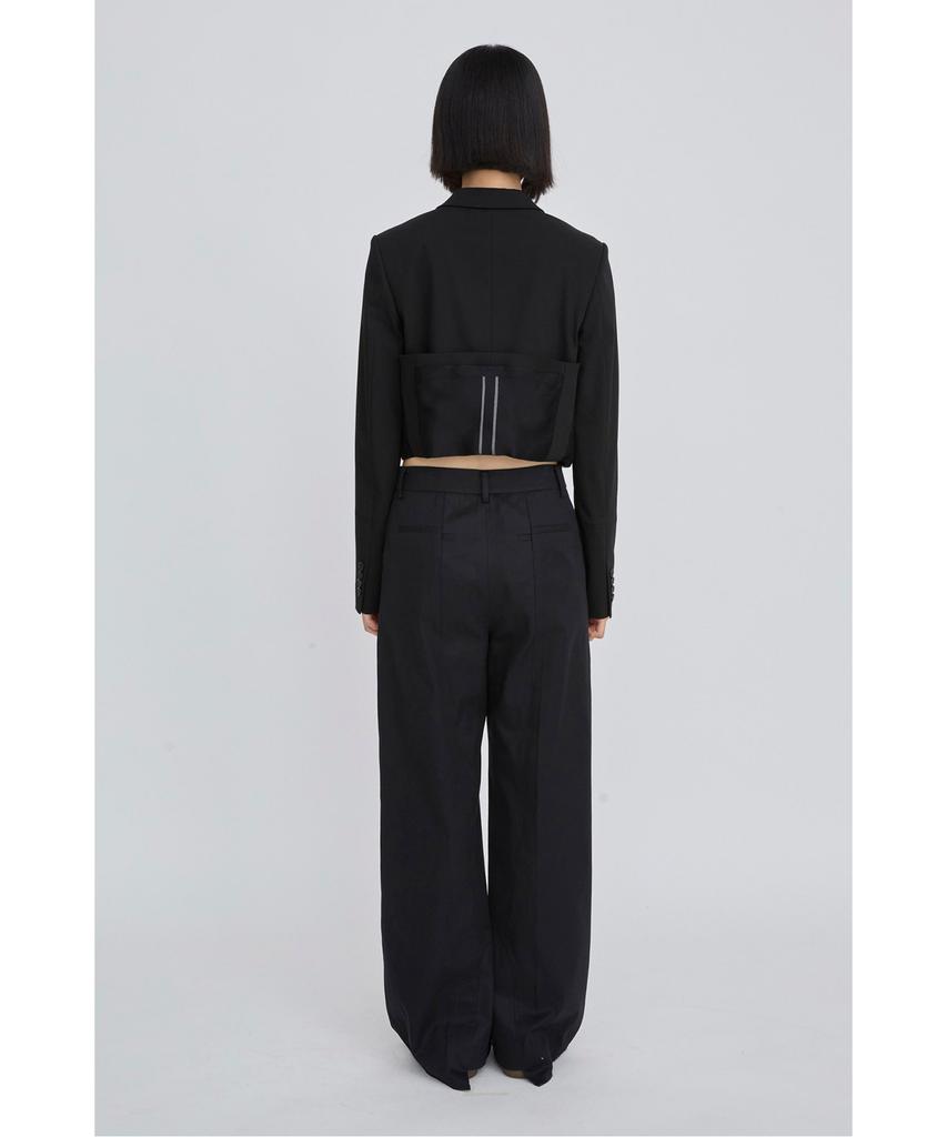 RECODE Layered Waist Panel Detail Hem Pants Rqpas26525Bkx