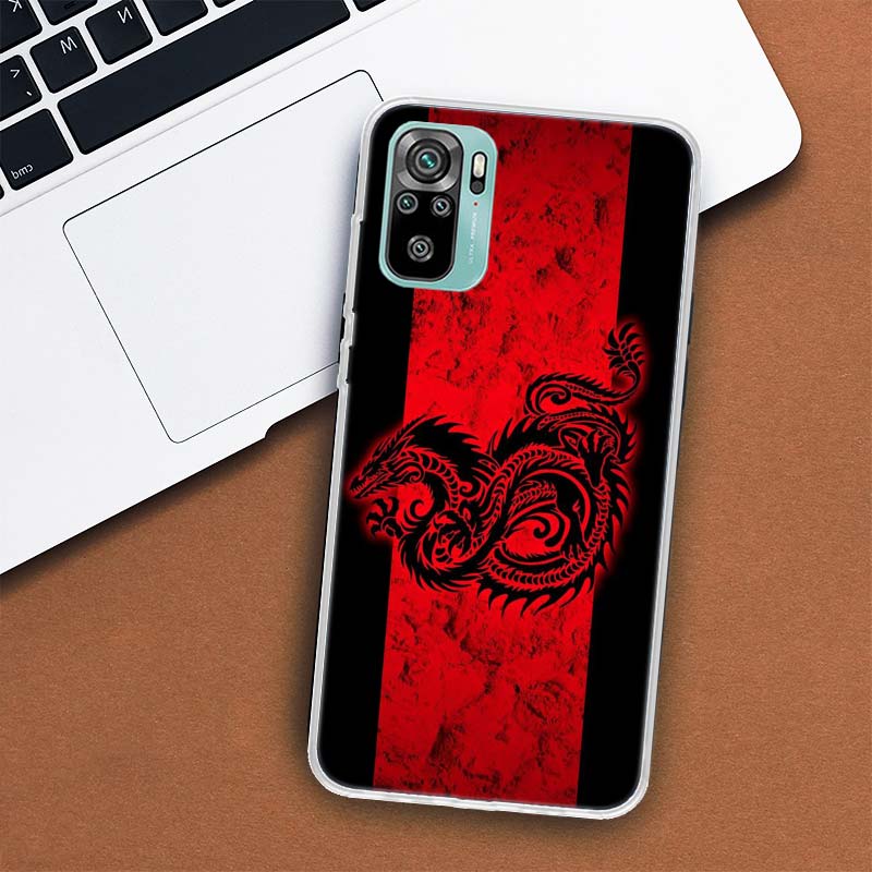Чехол для телефона с японским темным драконом и татуировкой для Xiaomi Redmi Note 10 Pro Max 10S 9 9S 9T 8 8T 11T 11S 11 5G 11E 7 6 5 4X, чехол