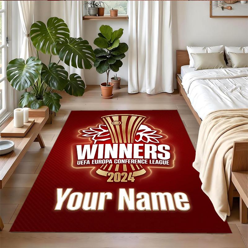 Crystal Velvet Rug Custom Name Text, Soft Non Slip Floor Mat Home DecorOlympiacos