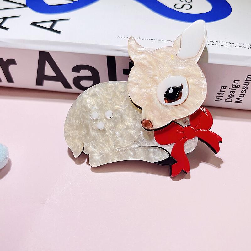 Deer Brooch Clip Fashionable Acrylic Animal Corsage Bag Accessories