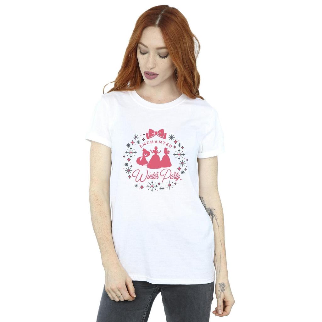 Disney Womens/Ladies Princess Winter Party Cotton Boyfriend T-Shirt