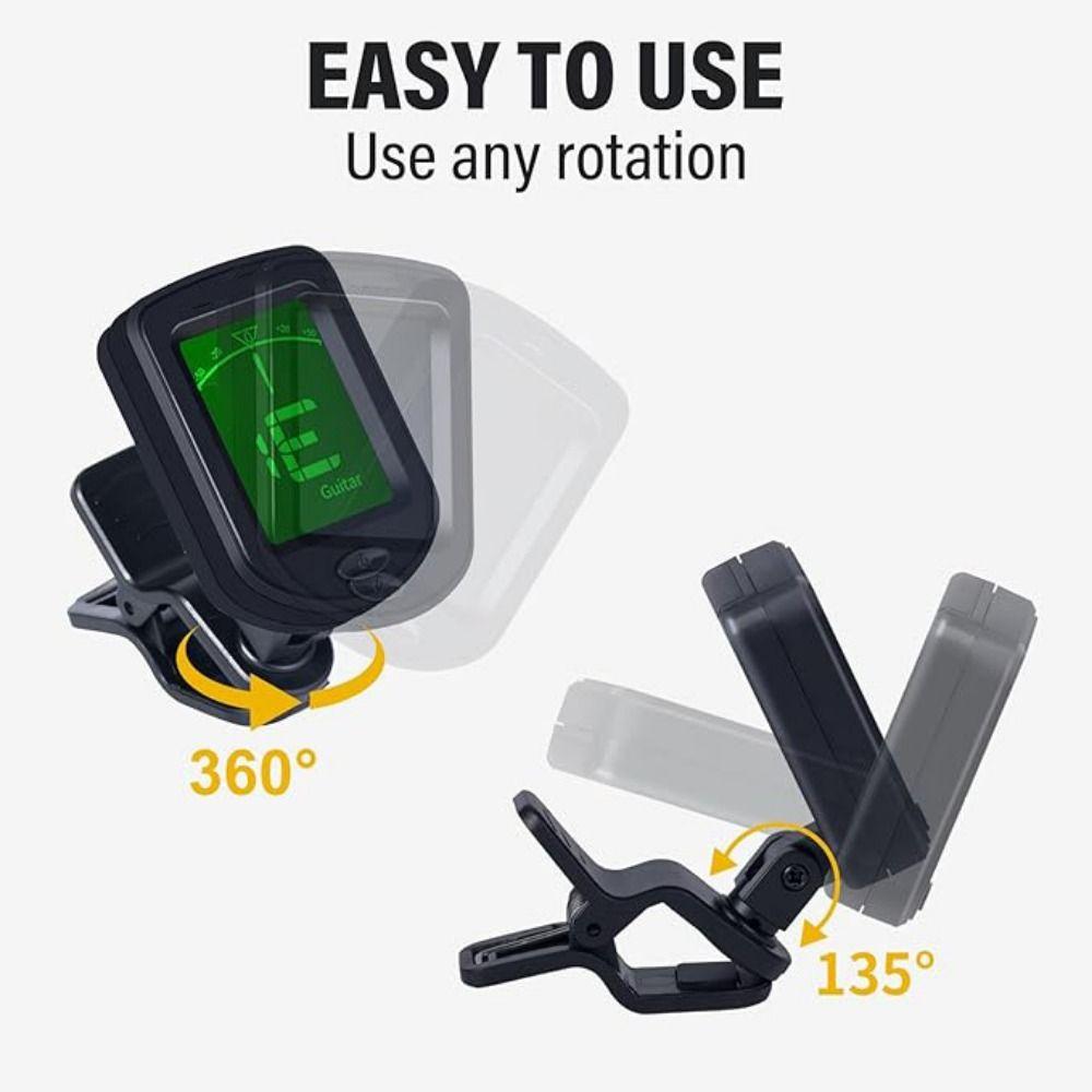 Прищепка-тюнер для гитары Мини-аксессуар для гитары Надежный тюнер для струнных инструментов Все инструменты