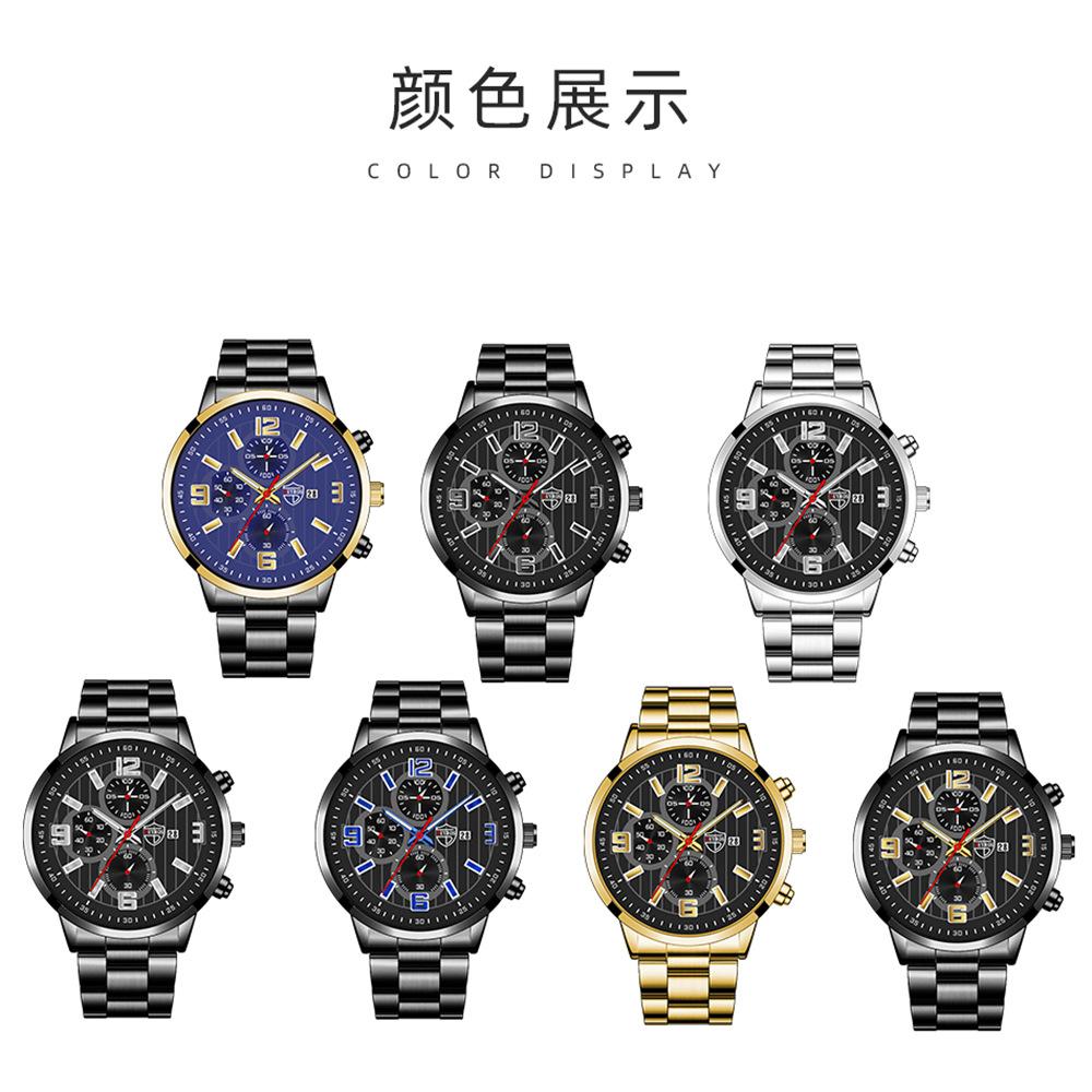 Steel Belt Men'S Watch Trendy Fashion Automatic Calendar Luminous Quartz Watch