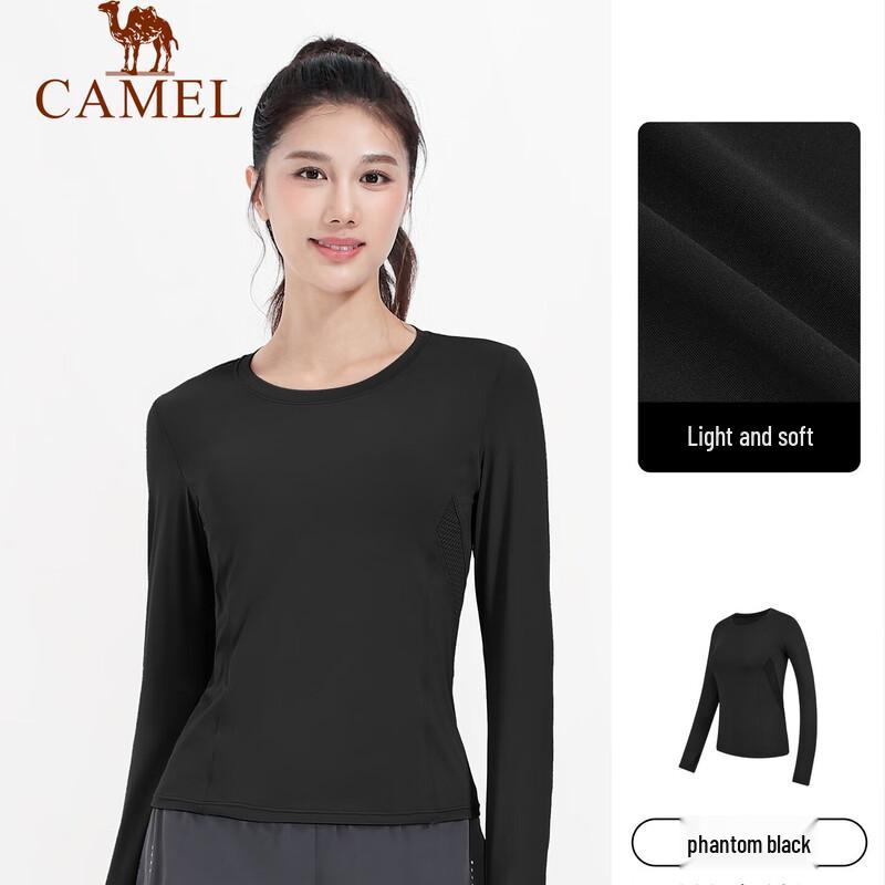 Camel Женская футболка с круглым вырезом и длинным рукавом
