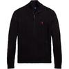 Polo Solid Ribbed High Neck Full Zip Knit Sweater With Pony Embroidery Men Sweater Black MNPOSWE16821085-001