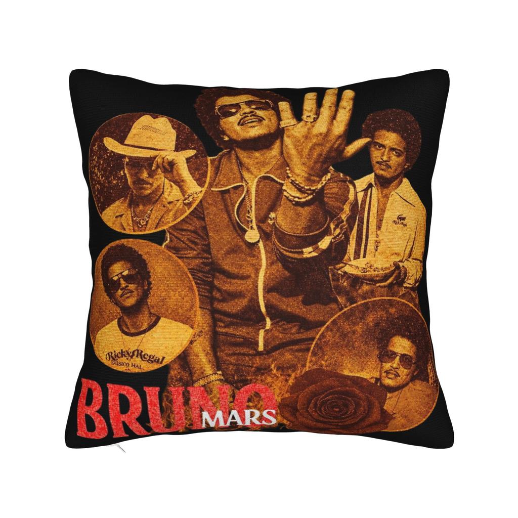 Bruno Mars The Romantic Tour Pillowcases Merch Printed Cushion Cover Decorations Throw Pillow Case Cover Home Multi-Size