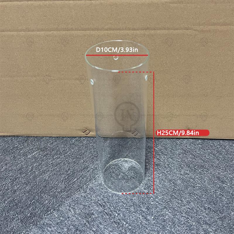 Clear round Cylinder Glass Shade Replacement for Candlestick Lamp Transparent Long Tube Glass Lampshade for Lighting Parts