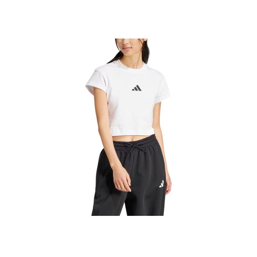adidas Future Icons пуловер модная универсальная футболка с коротким рукавом женские футболки белые JE4001
