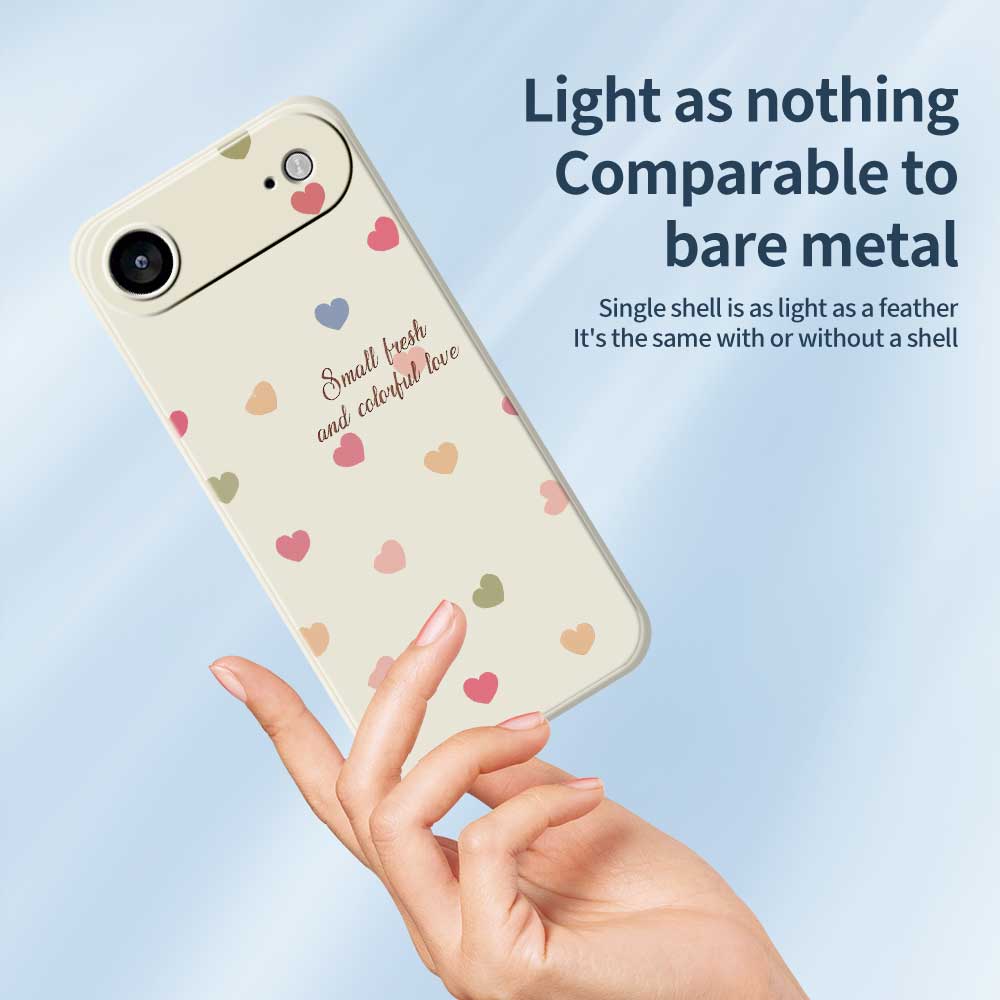 For iPhone 17 Air Case Colorful Love Pattern Printing Straight Edge TPU Phone Back Cover