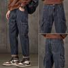 Весна и осень зима новые мужские плюшевые/обычные джинсы облегающие прямые эластичные деловые универсальные длинные брюки