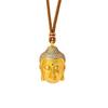 Модное винтажное ожерелье с головой Будды в вьетнамском стиле и бриллиантовыми акцентами - Отделка песочным золотом, Высококачественное сохранение цвета