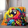 1pc Parrot Flowers Lightweight Flannel Blanket, Comfortable and Warm Blanket, for Office and Camping Sofa Bed, Livingroom055