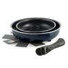 GREENPAN Frying Pan Set with Removable IH Dishwasher No Harmful Ceramic Coating Easy To Remove Oxford Blue 4-piece Handle, Gas, Safe, Substances,