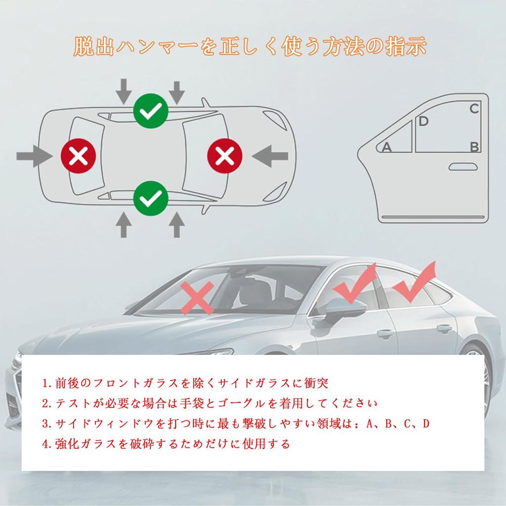 DZANNC Escape Hammer, For Car Emergencies, Seat Belt Cutter, Glass Breaking Car, Disaster Prevention