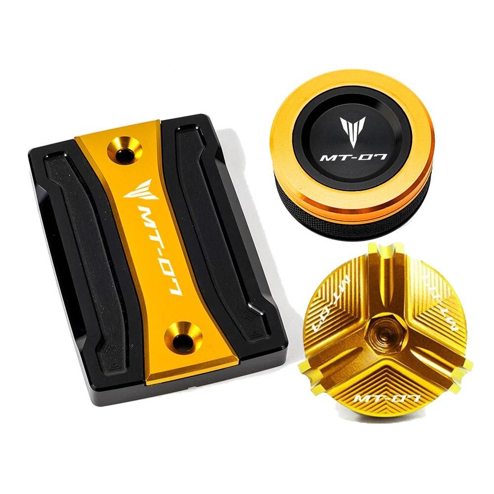 Для Yamaha MT07 TRACER MT-07 2014-2022 крышка цилиндра мотоцикла передняя и задняя крышка бачка тормозной жидкости, крышка маслозаливной горловины