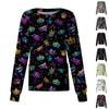 Women's Casual Long Sleeve Single Breasted Printed Dry- Top