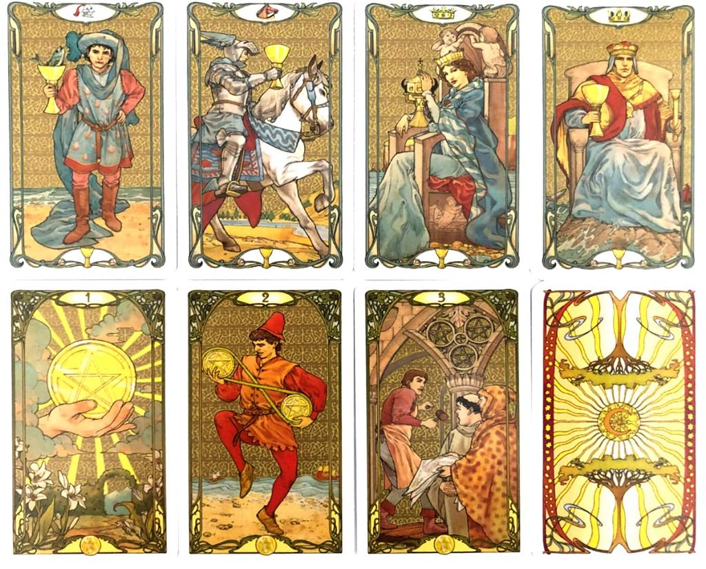Golden Art Nouveau Tarot 78 Miniature Tarot Tarot with Japanese Authentic Product I.I.J Mini, Cards, Cards, Reading, Instructions,
