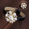 Elegant Multicolor Zirconia Flower & Water Drop Women's Copper Bracelet