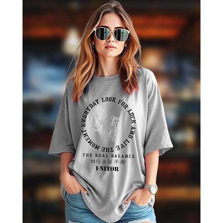 Beautiful Graphic Printed Cotton Blend T-shirt Women Summer Wear Top Combo of 2