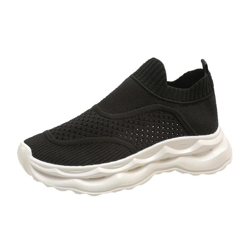 Lazy Socks Shoes Women's 2024 Summer New Thick-soled Versatile Casual One-pedal Hollow Breathable Non-slip Sneakers