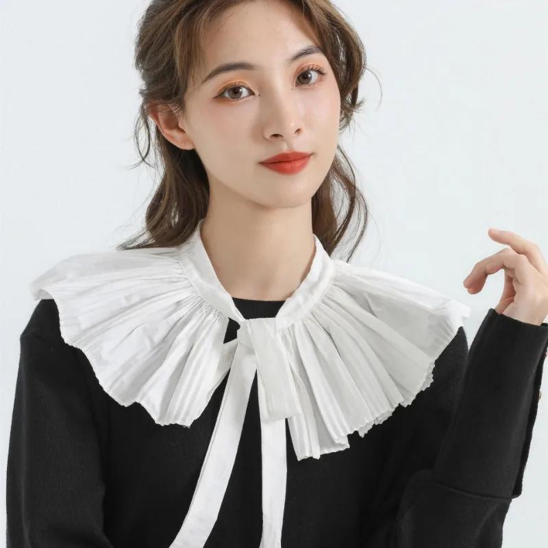 Lapel Fake Collar Shawls Vintage Detachable Shirt Collar for Women Blouse Sweater False Collar Shoulder Wraps Neckwear Ties