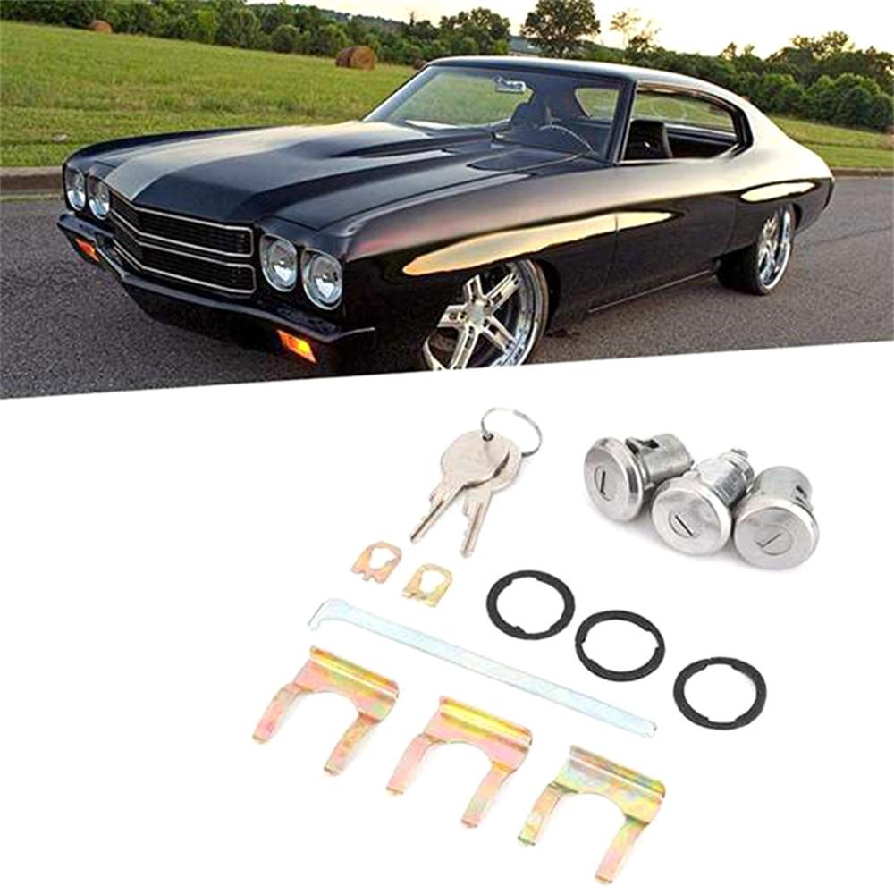 Door Lock Cylinder Set With 2 Keys 654394765282 For Buick Camaro Chevrolet Pontiac Oldsmobile