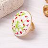 Round Heart Zinc Zinc Alloy Flower Open Ring Crescent Shape Adjustable Ring  Party Accessories