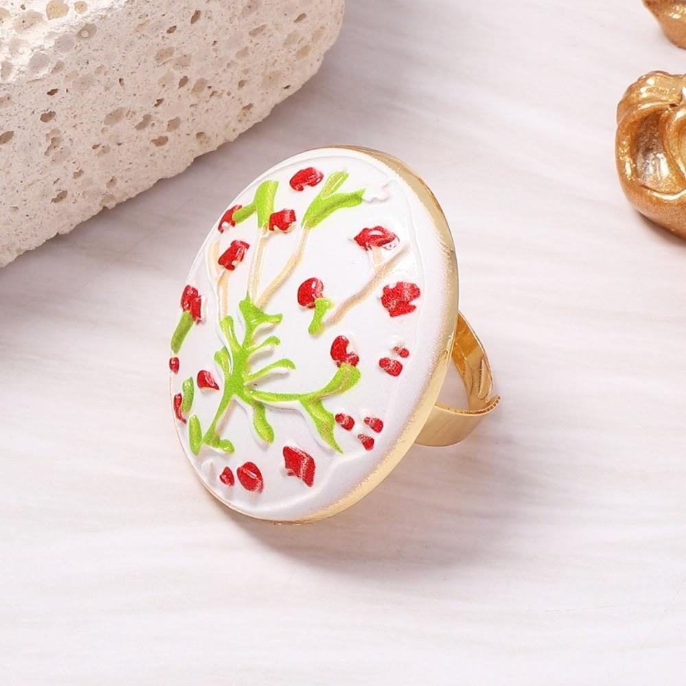 Round Heart Zinc Zinc Alloy Flower Open Ring Crescent Shape Adjustable Ring Party Accessories