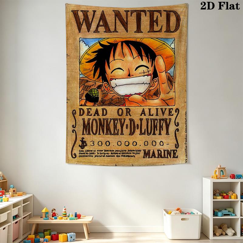 Poster Monkey D Luffy Tapestry Background Cloth Wallmounted Home Decor Work Of Art Soft