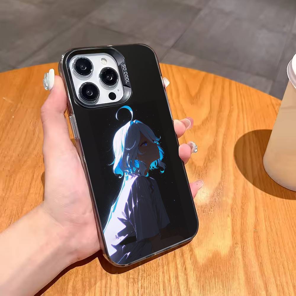 Чехол для телефона Furina G-Genshin Impact Для iPhone17 16 15 14 13 12 Pro Max Серый Черный Матовый Лазерный Металлик Аврора Funda
