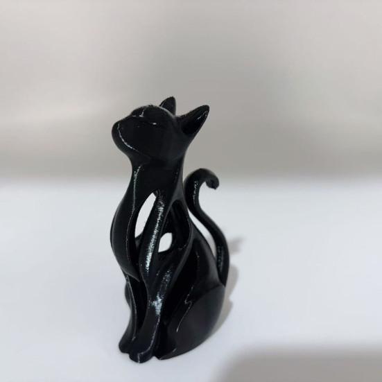 DYS 3D-печатная полая фигурка кошки, современная черно-белая статуэтка котенка, художественная скульптура животного, настольное украшение, подарок для влюбленных