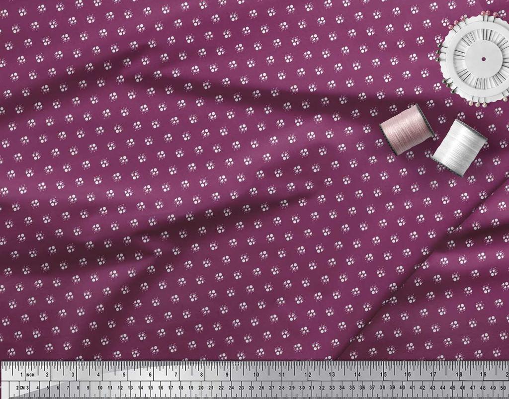 Soimoi Japan Crepe Satin Fabric Dot & Ikat Small Motif Shirting Print Fabric by the Metre 42 Inch