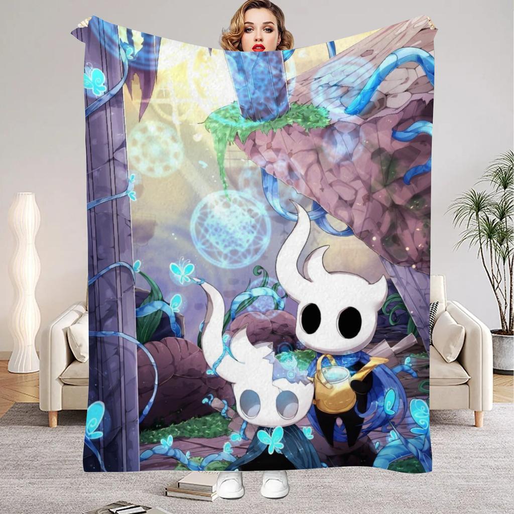 Плед Hollow Knight с рисунком из игры, фланелевый плед для декора гостиной, спальни, новогодний, рождественский подарок для фанатов