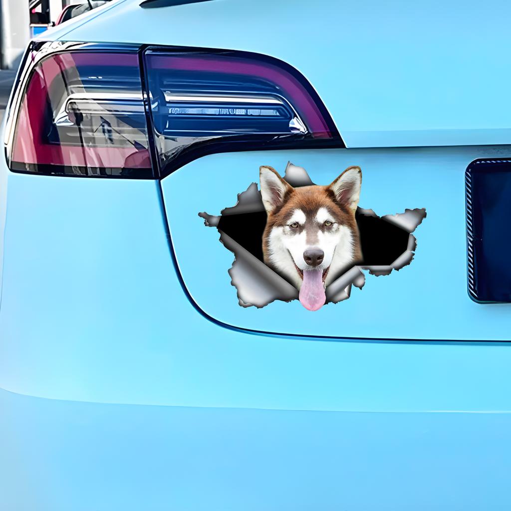 Наклейки на автомобиль для хаски, скрытые в отверстиях, водонепроницаемые наклейки неправильной формы для украшения автомобиля