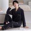 Пижама мужская зимняя утолщенная флисовая коралловый флис весенне-осенняя тонкий флис мужской островной флис осенне-зимний комплект для дома