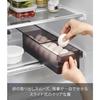 Yamazaki Tower Refrigerator Storage Organizer with Lid, Black, Egg Crate, W37.5 x D11 x H8.6cm, 1482
