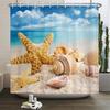 3d Beach Scenery Shower Curtains Sea Ocean Mediterranean Bathroom Curtain Waterproof Cloth Decoration 180*240cm Bath Curtain