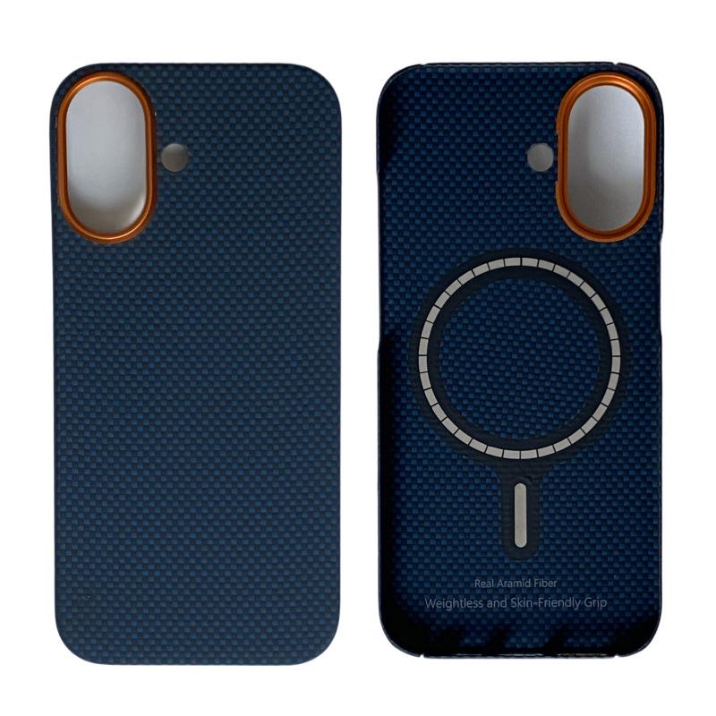 Apple iPhone 17 Ультратонкий Керамический Чехол с Магнитной Присоской, Рамкой из Сплава, Арамидным Волокном и Полуобернутым Дизайном