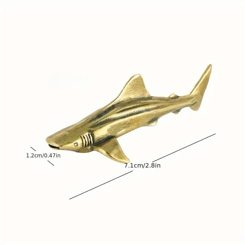 Металлические латунные фигурки акул, винтажные морские животные, маленькая статуя, настольные украшения, офисные украшения, аксессуары для рукоделия, подарки для детей