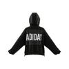 adidas Полосатый логотип с капюшоном тканая куртка женская куртка черная HC9160
