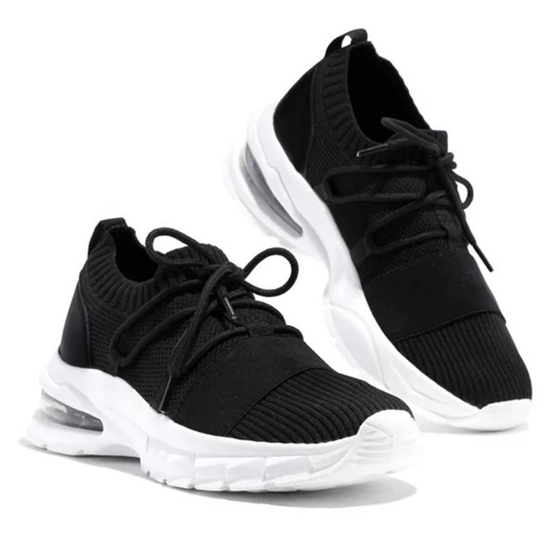 Women’s Lightweight Casual Running Sneakers Mesh Lace Breathable Sport Tennis Shoes Female Flat Walking Shoe Air Cushion Sneaker