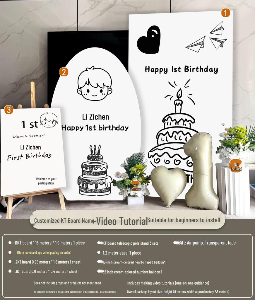 Украшения на первый день рождения в корейском стиле: Воздушные шары и фон для мальчиков и девочек